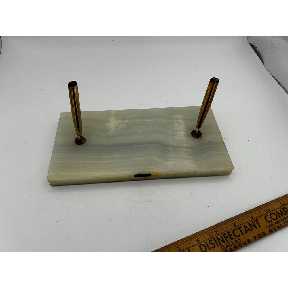 Sheaffer M5013 Desk Set Vintage Marble Base 2 Pen Set.